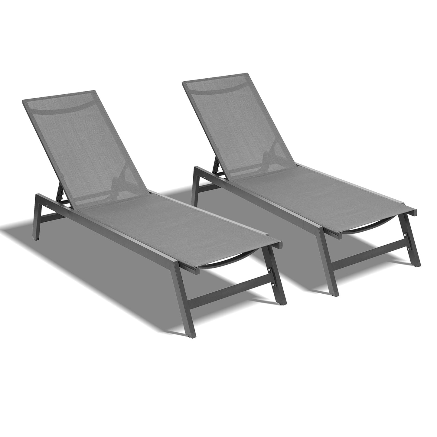 Outdoor 2-Pcs Set Chaise Lounge Chairs,