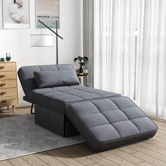 Living Room Bed Room Metal Frame with Dark Grey Upholstery Recliner