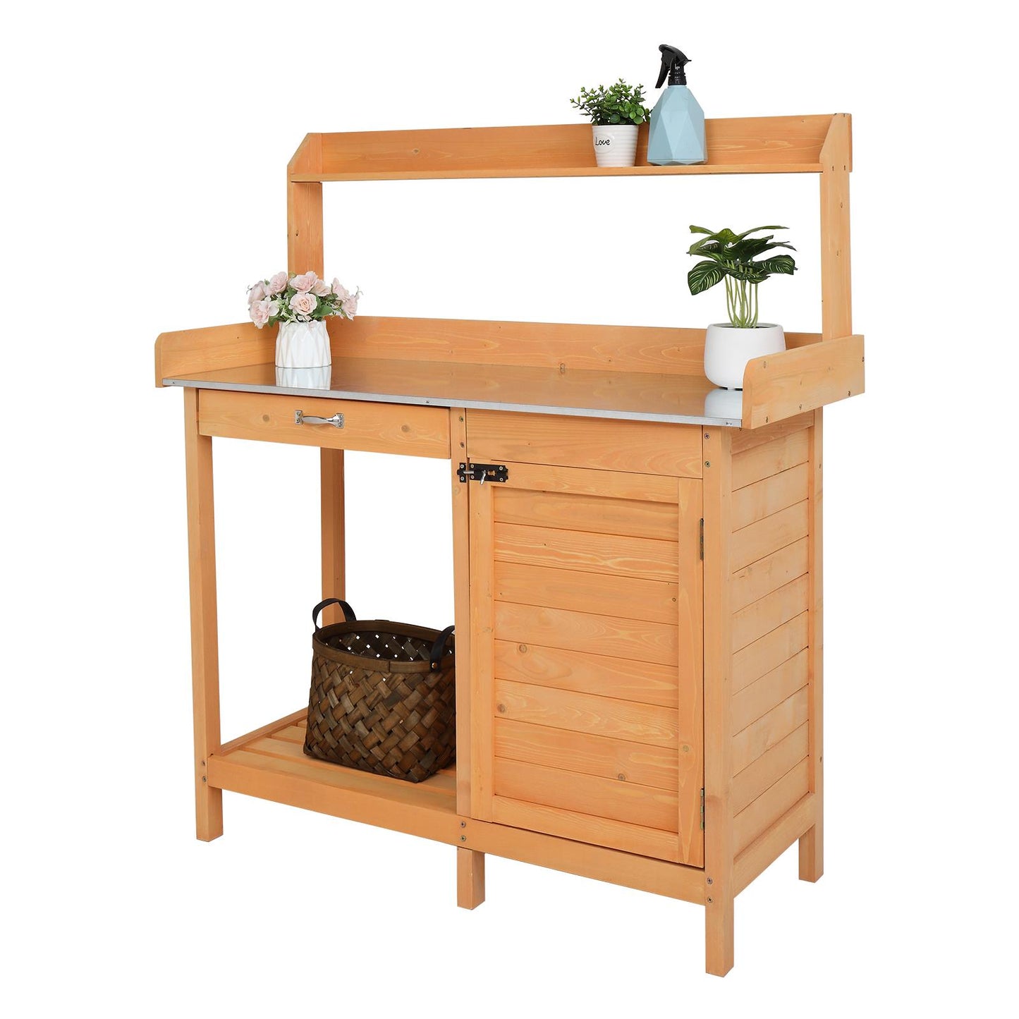 Garden Workbench With Drawers And Cabinets
