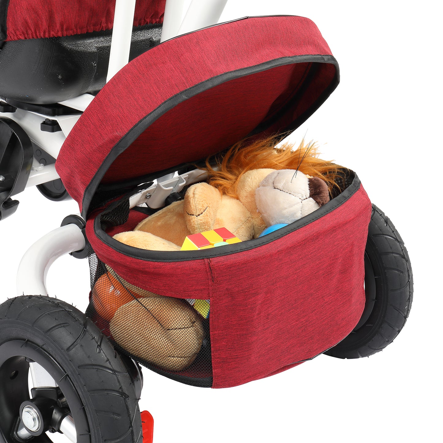 Kids Tricycle, Kids Folding Steer Stroller with Rotatable Seat