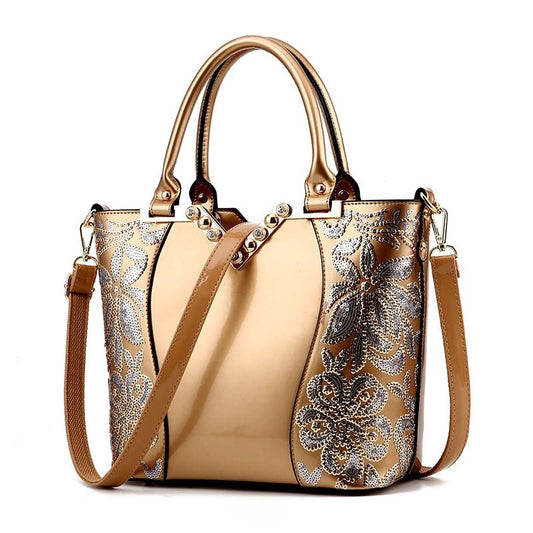 Sequin Embroidery Leather Shoulder Bags