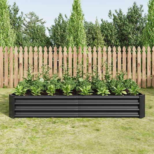 Metal Raised Garden Bed Outdoor, 6×3×1f,(Black)