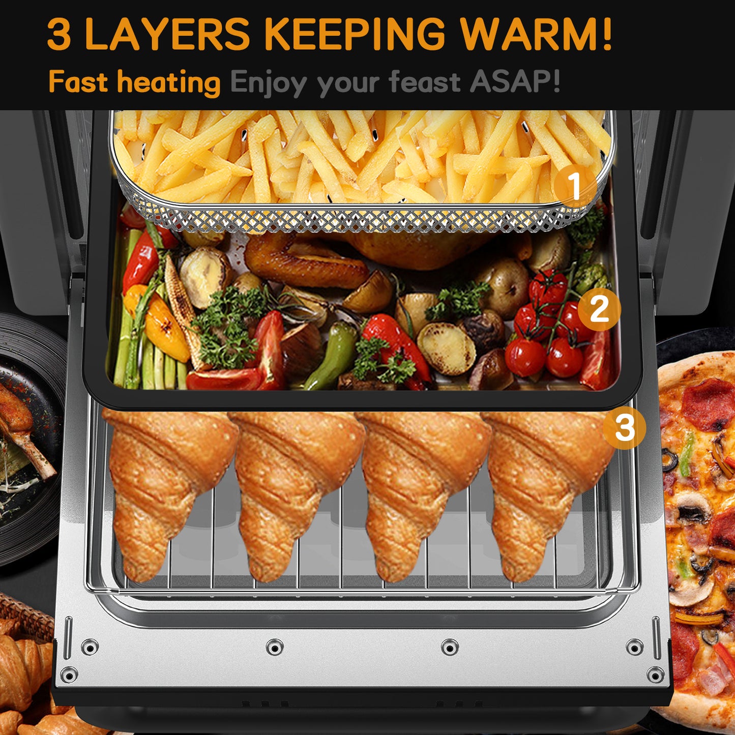 Air Fryer Toaster Oven - 5-In-1 Convection Oven