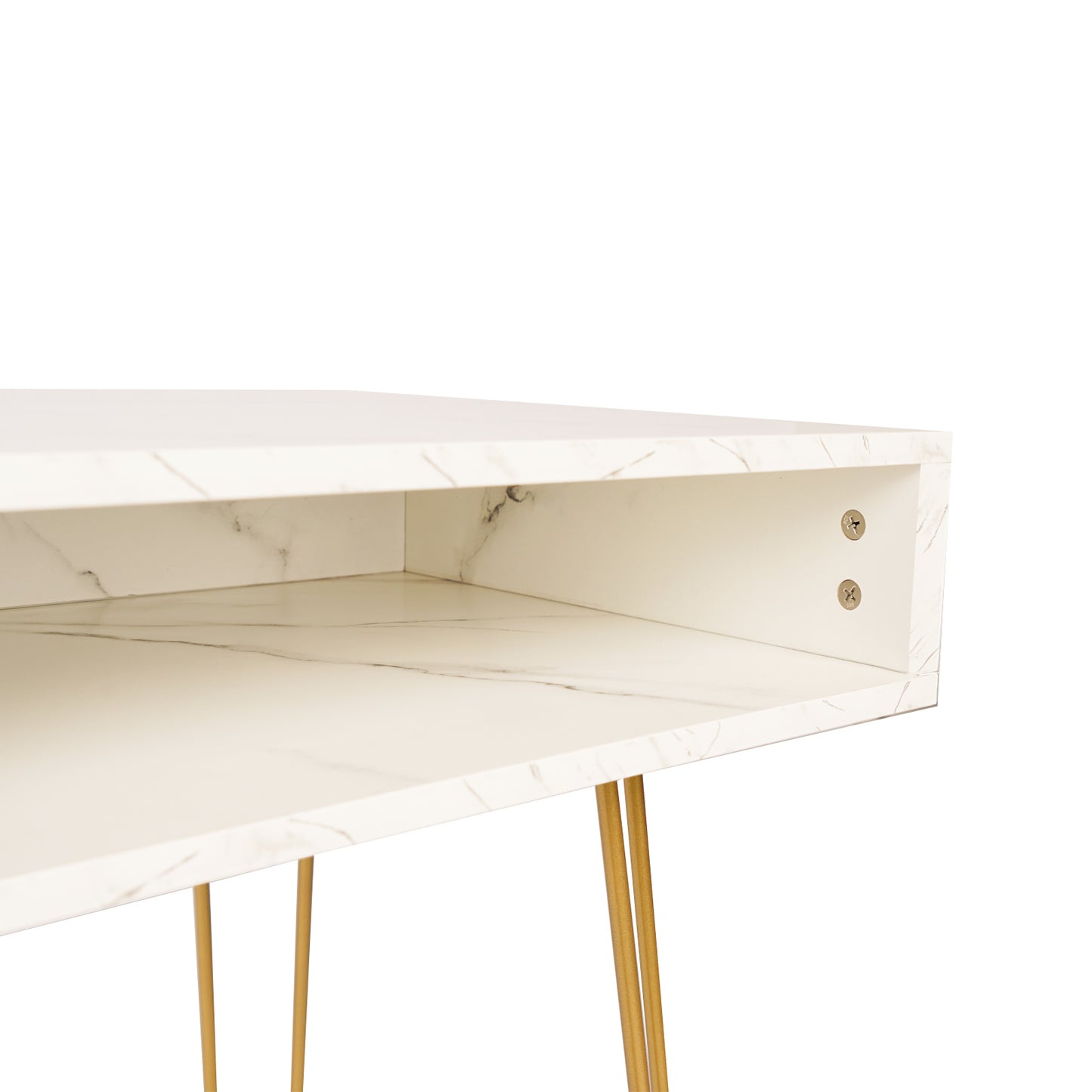 Marble Iron Foot Computer Table [103x55x80cm] White