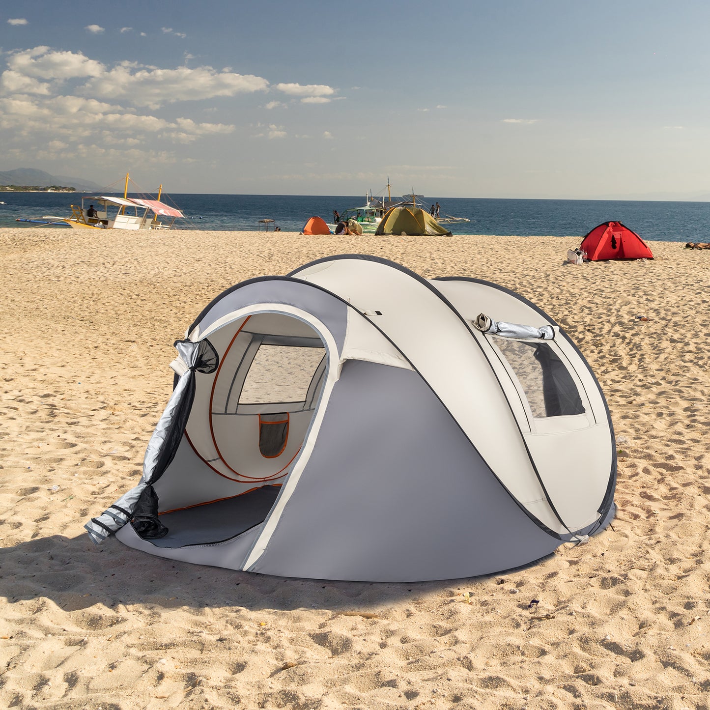Camping Tent, 4 Person Pop Up,Easy Setup For Camping