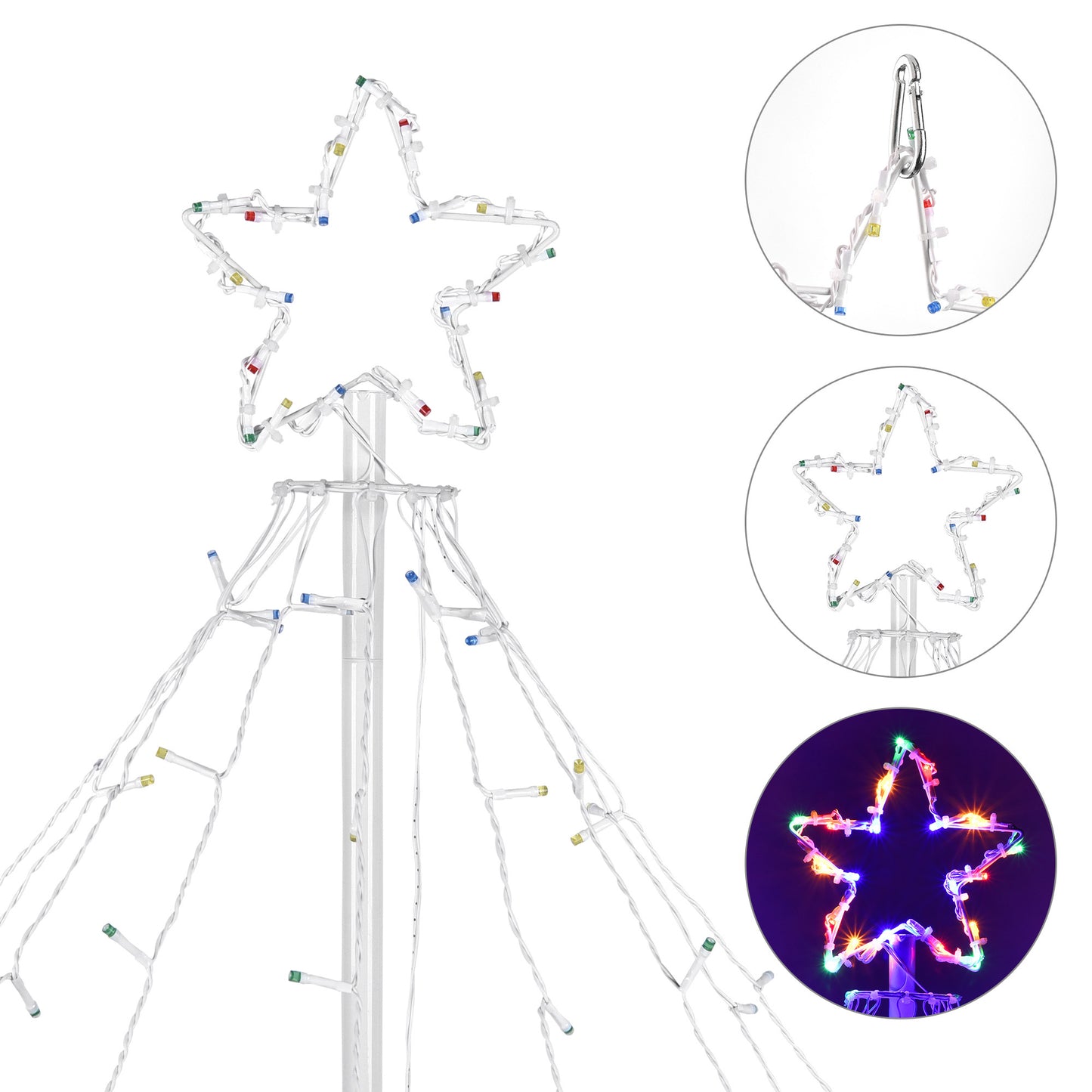 9FT Multi Color 14-Function LED Light Show Cone Christmas Tree
