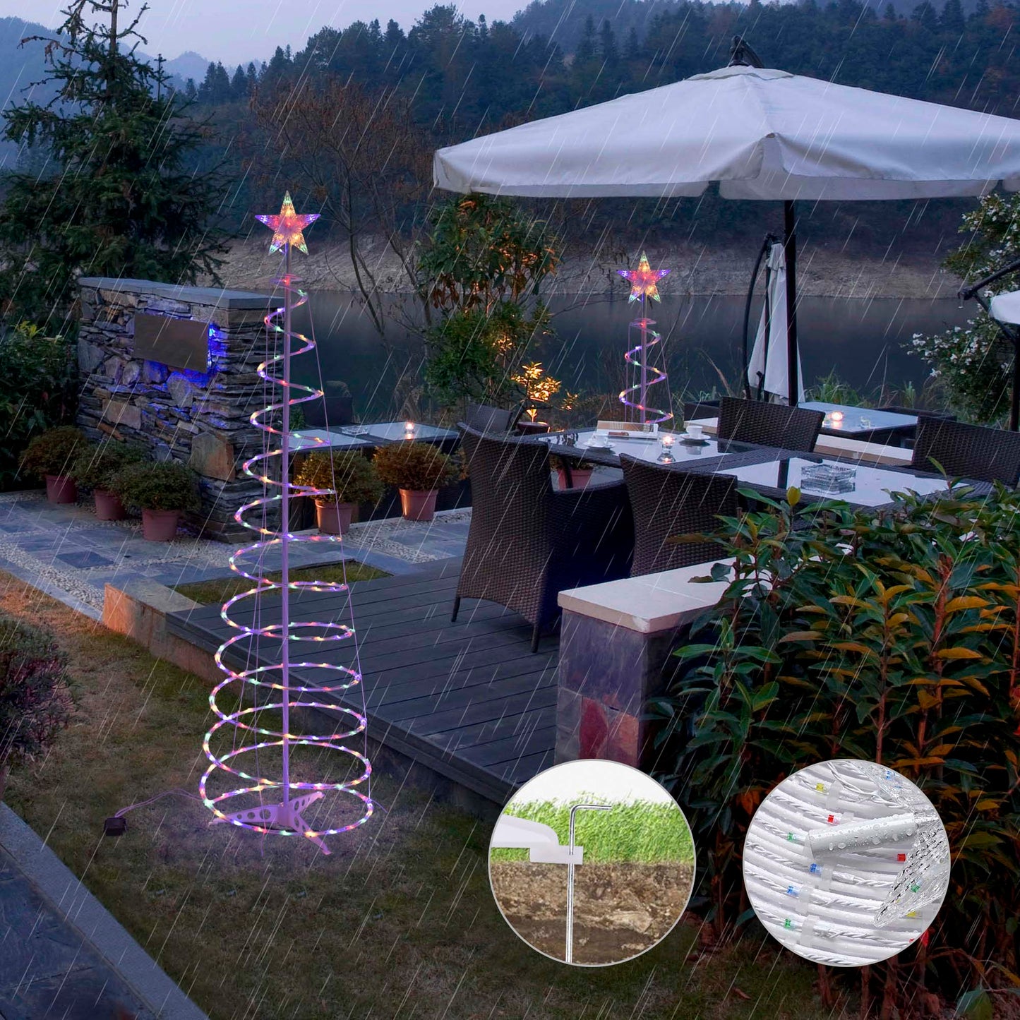 6FT Spiral Christmas Tree Outdoor Christmas Decorations