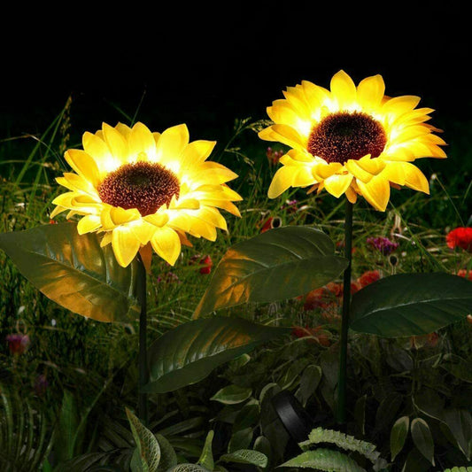 LED Solar Powered Light with 20 LED Sunflower (2 Pack)