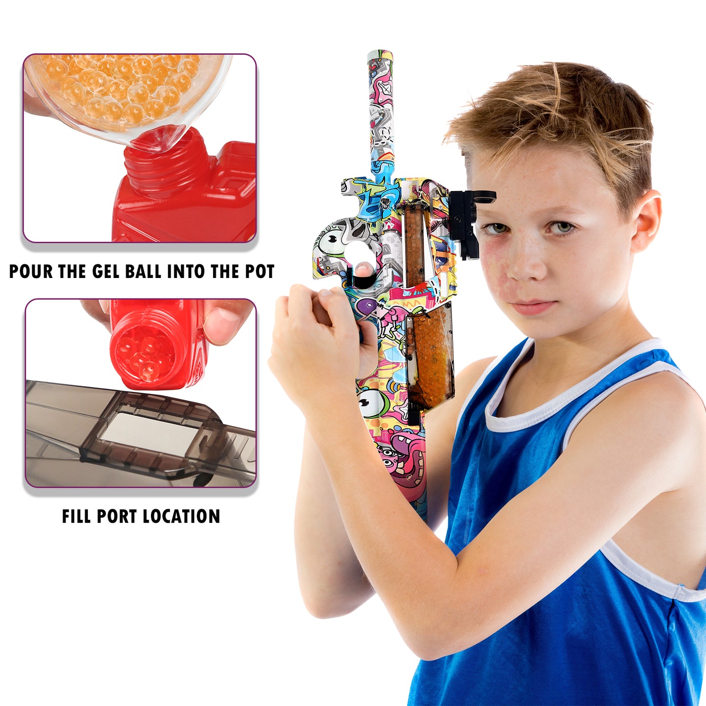 Electric Splatter Gel Ball Blaster Toy with 11000 Non-Toxic Gellets