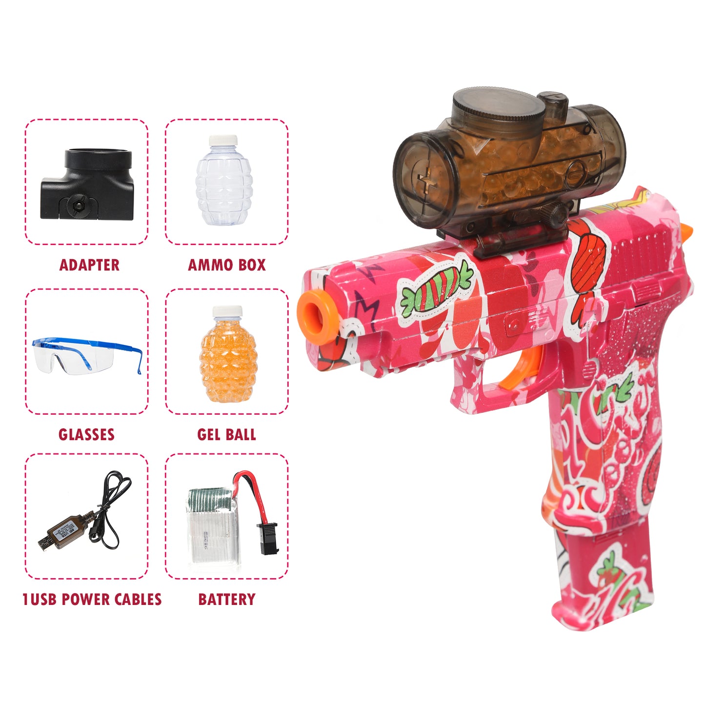 Electric Full Auto Splatter Ball Blasters with 11000 Water Bead Rechargeable