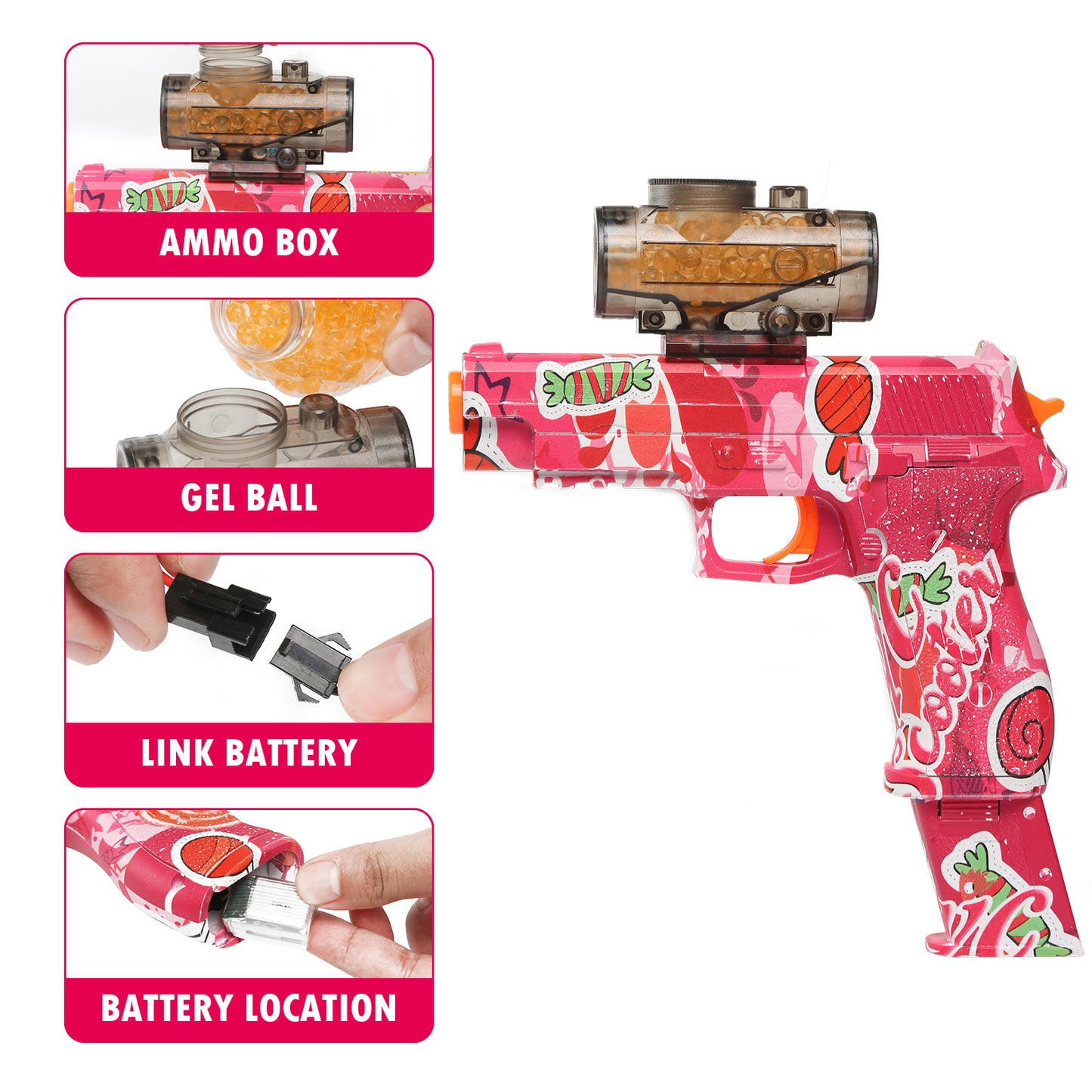 Electric Full Auto Splatter Ball Blasters with 11000 Water Bead Rechargeable