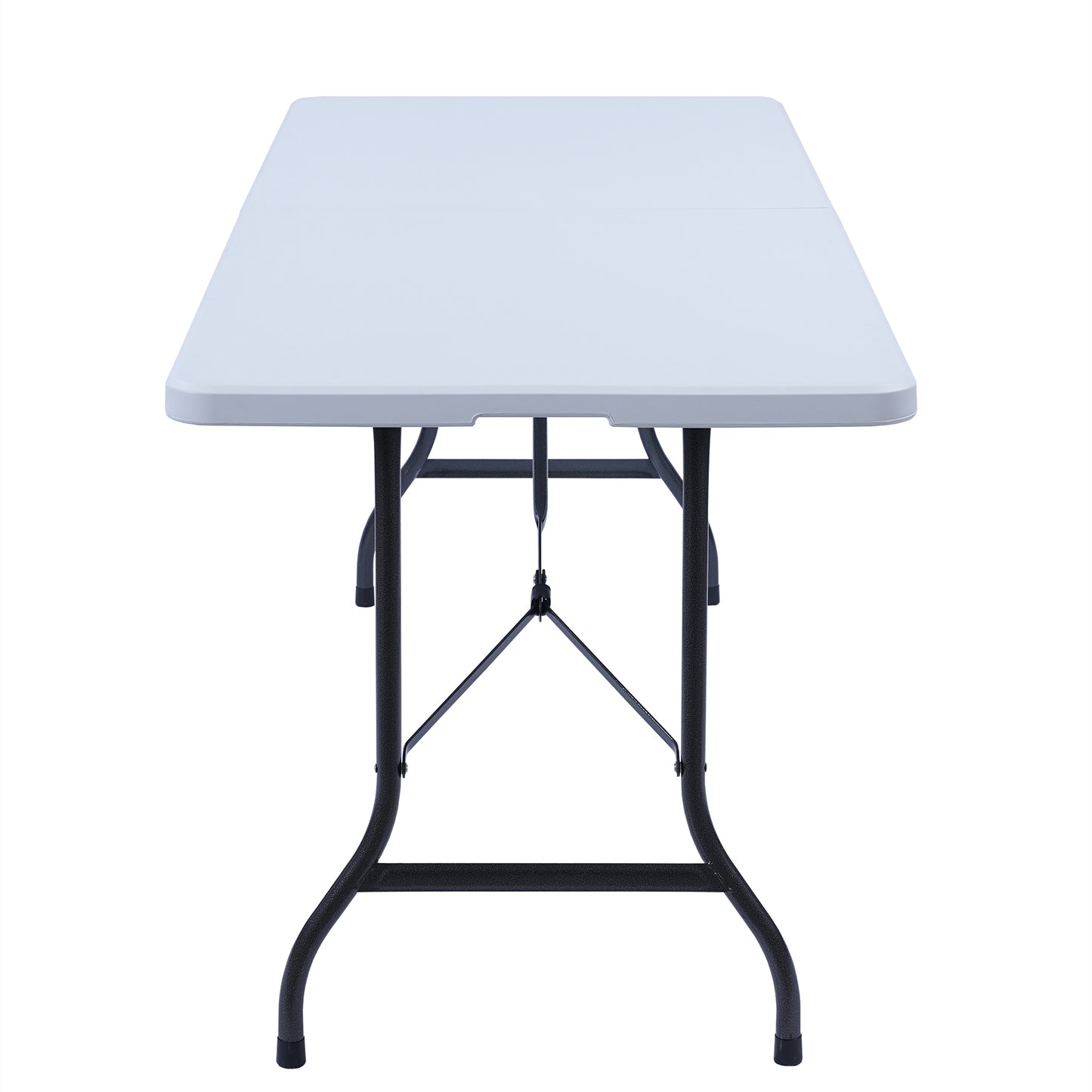 6 Ft Portable Folding Table, Fold-in-Half Plastic Card Table Dinging Table