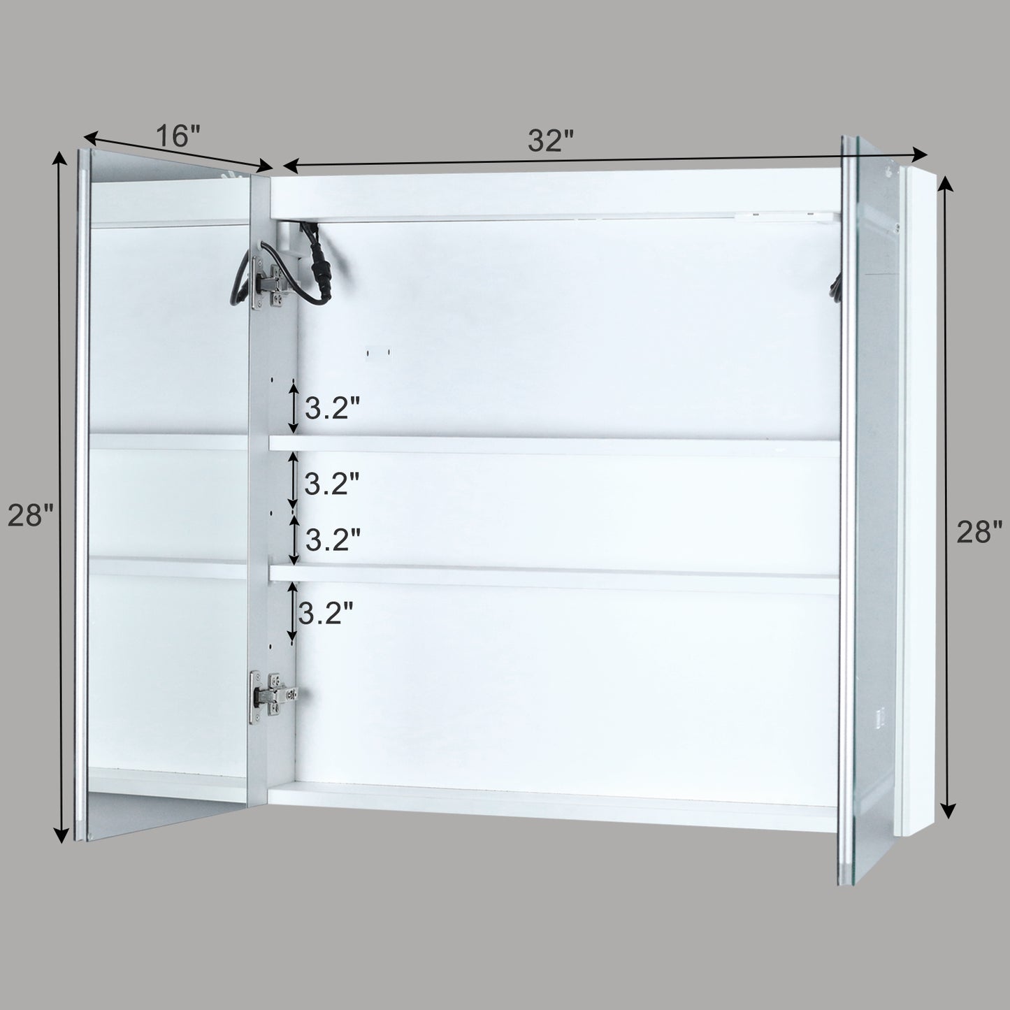 FCH 32*28in OZON Board, 1 Door, 2 Layers, Led Light, Anti-Fog