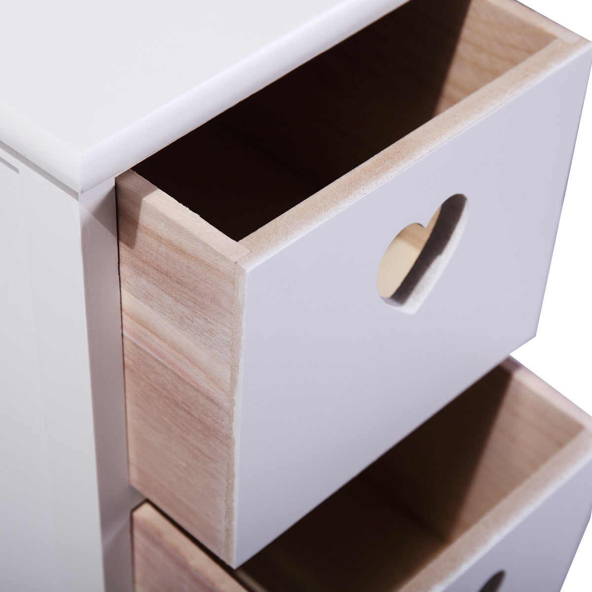 Modern Wood Nightstand Cabinet with 3 Drawers
