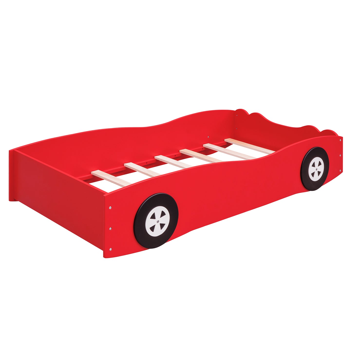 Twin Size Car-Shaped Platform Bed (Red)