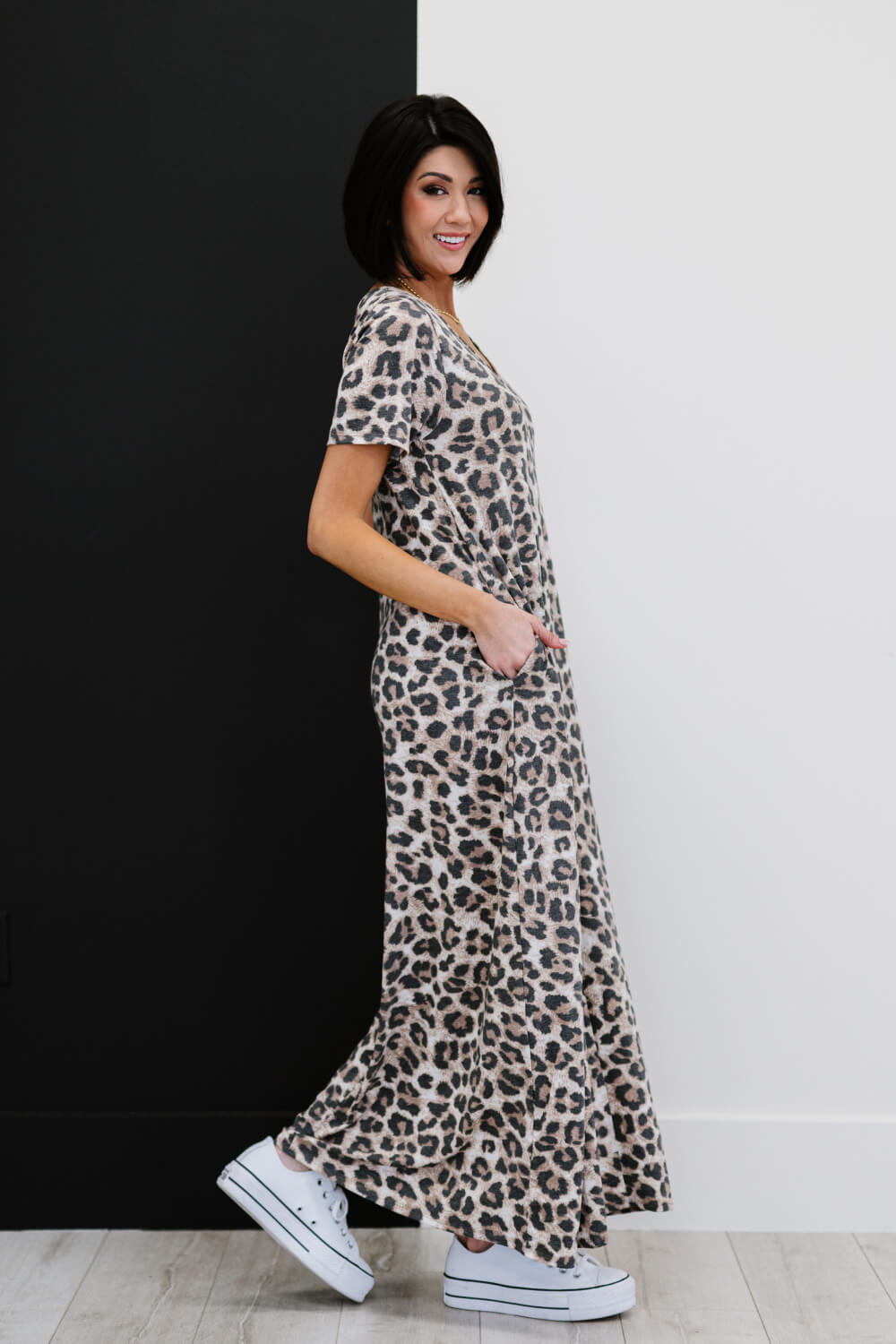 Zenana Born to be Wild Full Size Run Leopard Print Maxi Dress