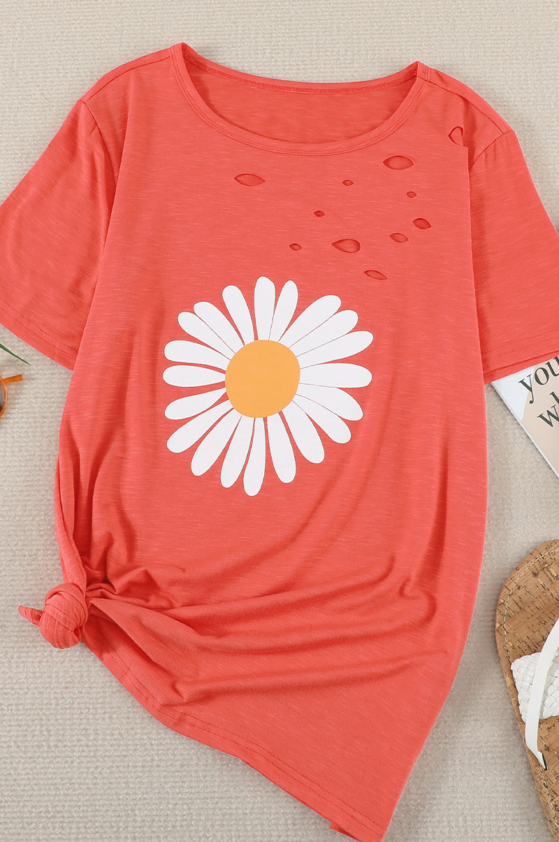 Distressed Daisy Graphic T-Shirt