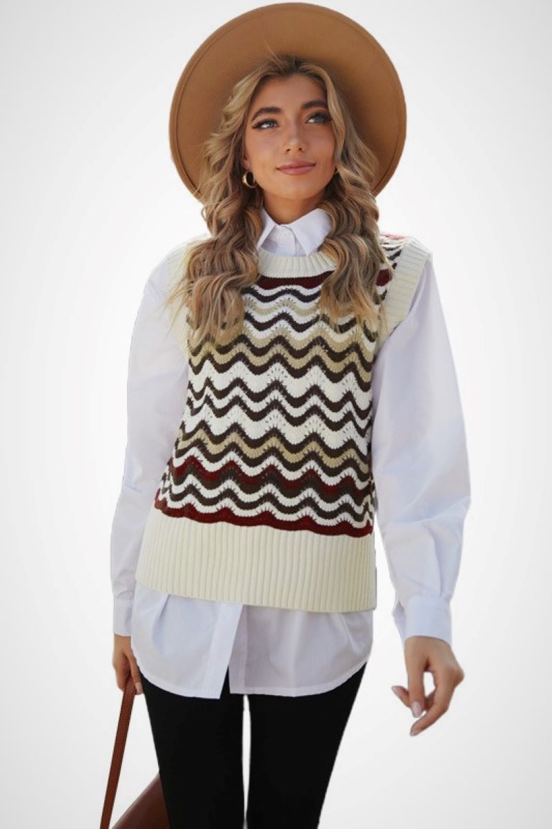 Zigzag Pattern Sweater Vest