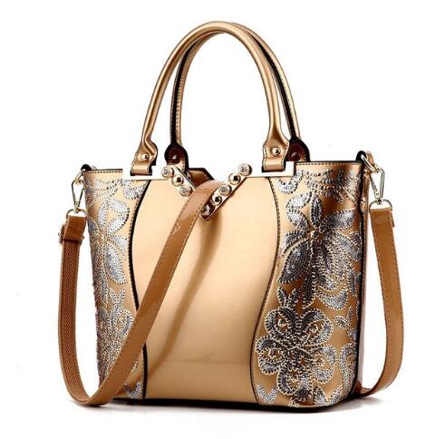 Sequin Embroidery Leather Shoulder Bags
