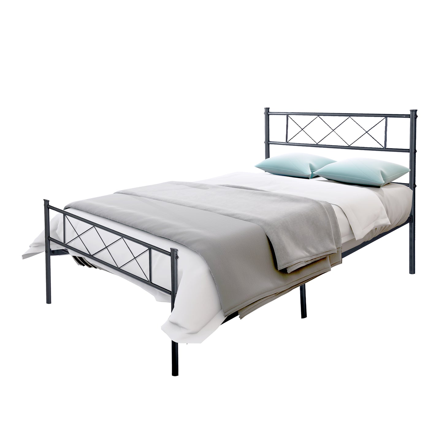 LT Twin Size Single Metal Bed Frame in Black Color