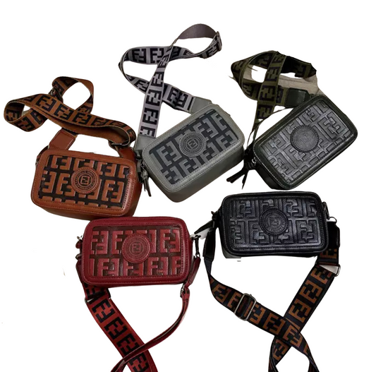 Ysmbags Pu Leather Crossbody Handbag with Fabric Strap