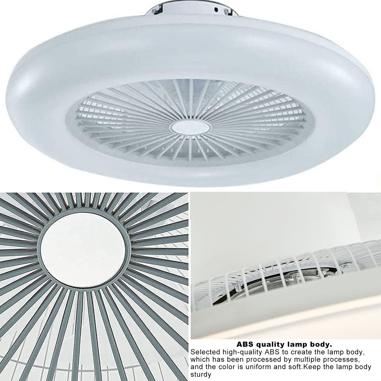 Enclosed Ceiling Fan with Light Flush Mount