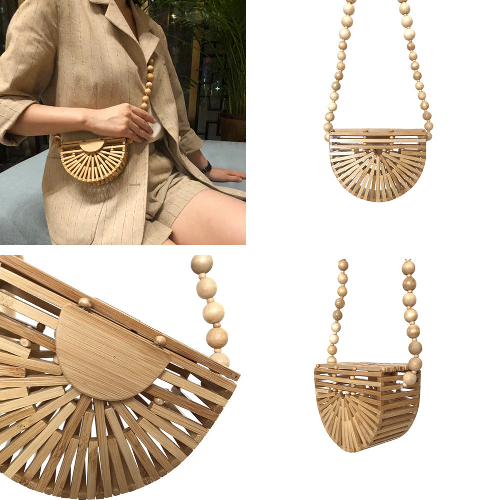 Small Fresh Bamboo Basket Bag