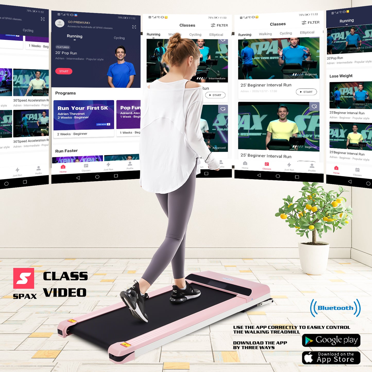Portable Treadmill Under Desk Walking Pad Flat Slim Treadmill with LED Display