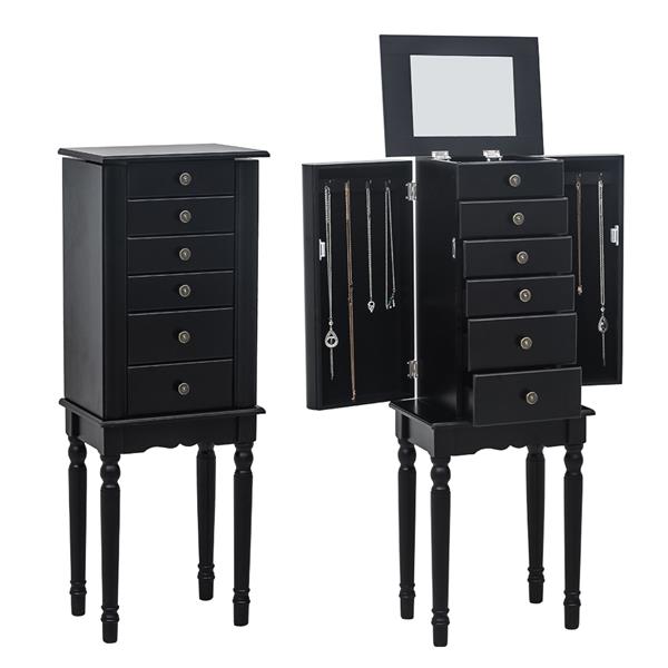 Standing Jewelry Armoire with Mirror