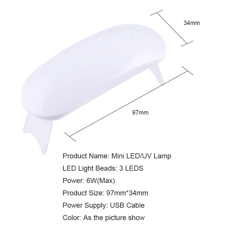 6W White Nail Dryer Machine UV LED Lamp