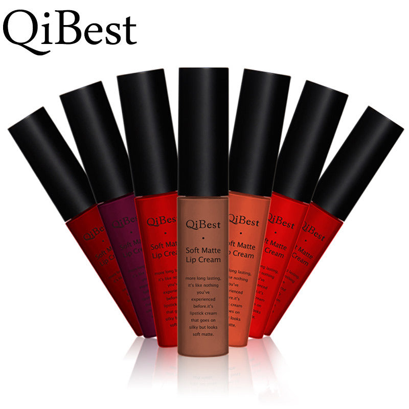 Qibest 34 Colors Matte Non-Stick Cup Does Not Fade Lip Gloss