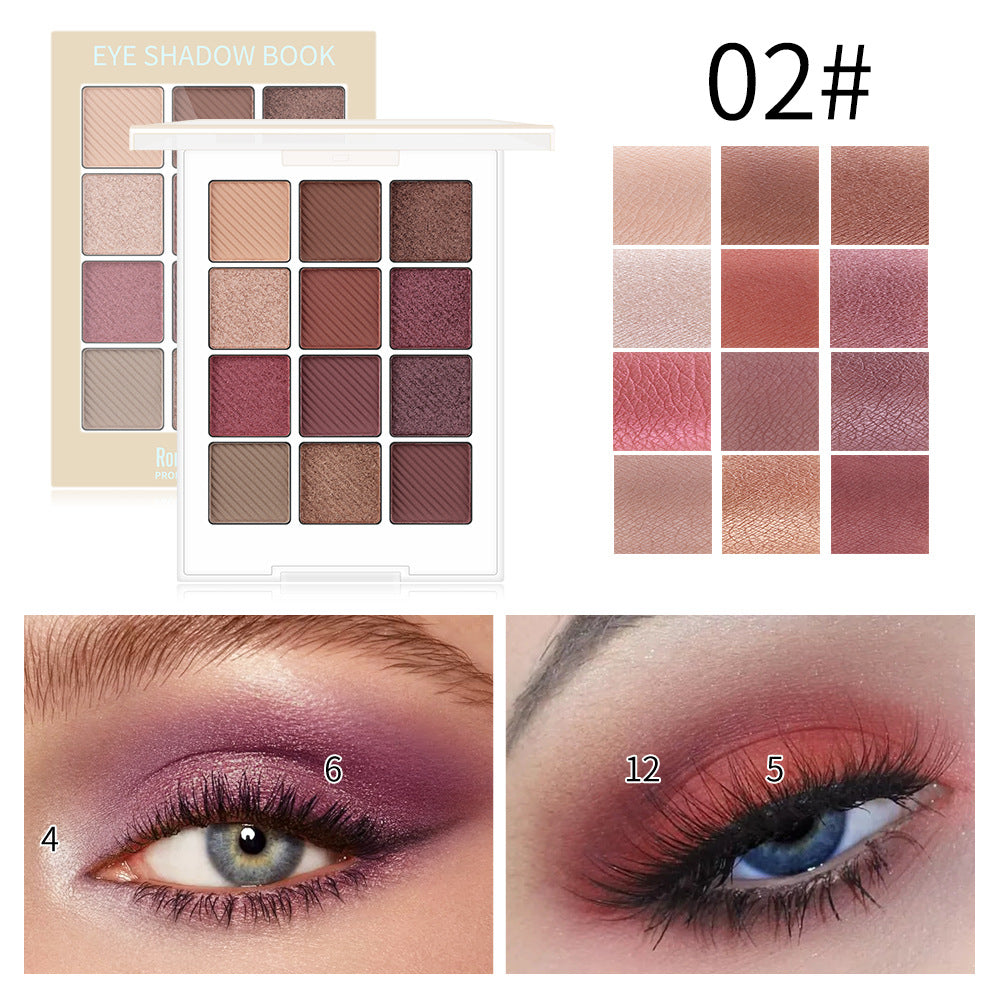 12 Romantic Matte Color Eyeshadow Palette