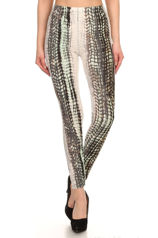 Snake Scales Printed, High Waisted Leggings