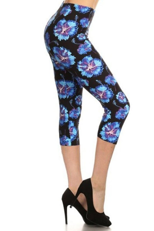 Cropped Capri Leggings With A Banded High Waist