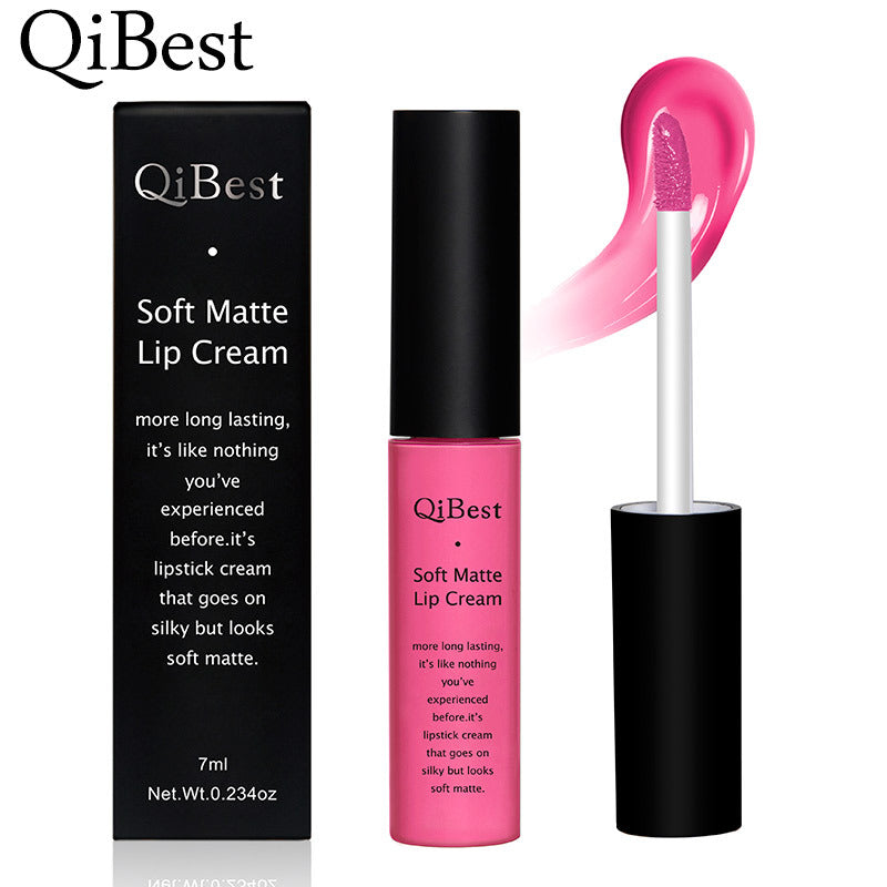 Qibest 34 Colors Matte Non-Stick Cup Does Not Fade Lip Gloss