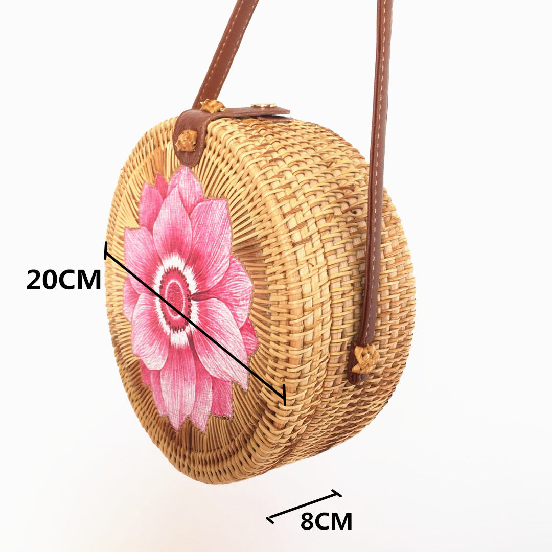 Rattan Vietnamese Handmade Pattern Straw Bag