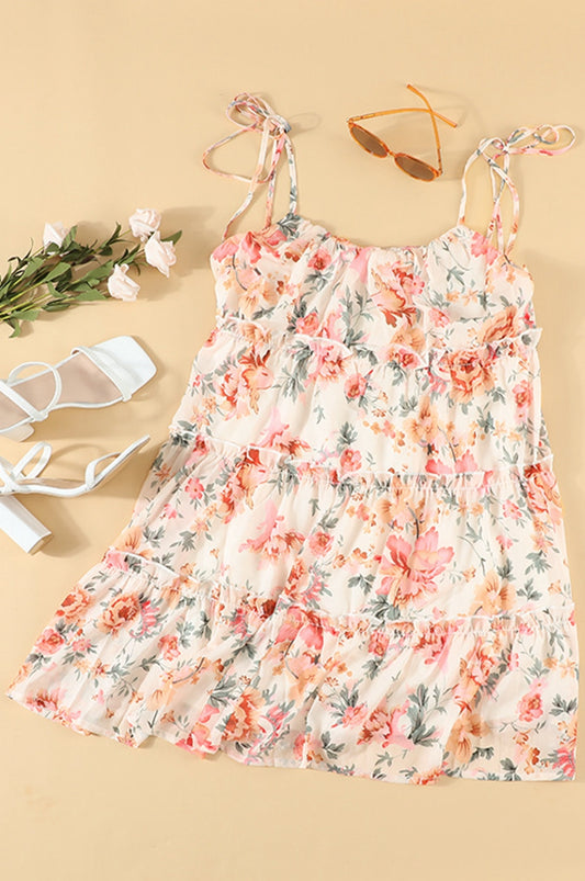 Tiered Babydoll Ruffled Floral Dress