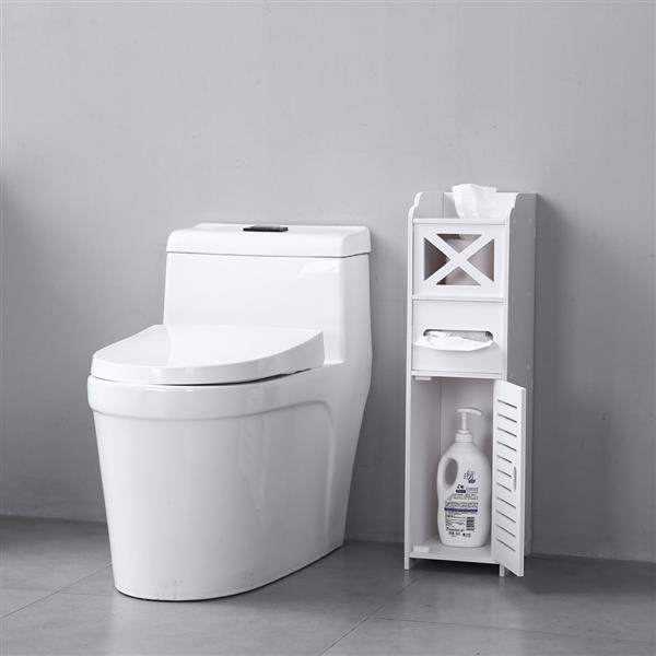 Narrow Cabinet for Pvc Toilet Cross Tissues Two Tissue Storages (20x25x74cm)