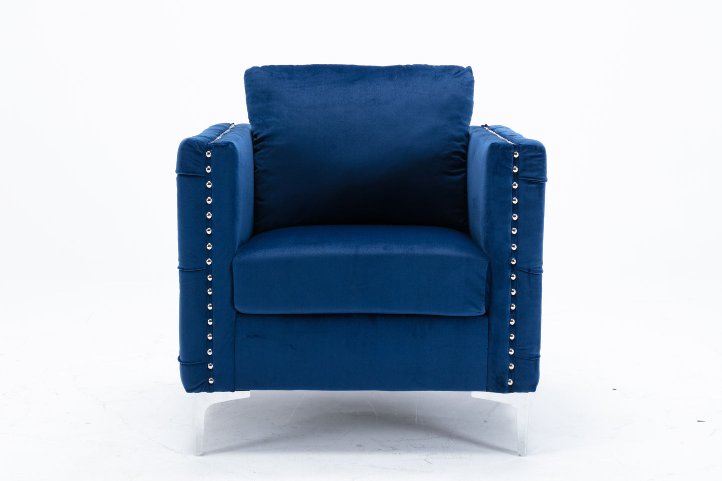 Modern Velvet Armchair Tufted Button Accent Chair
