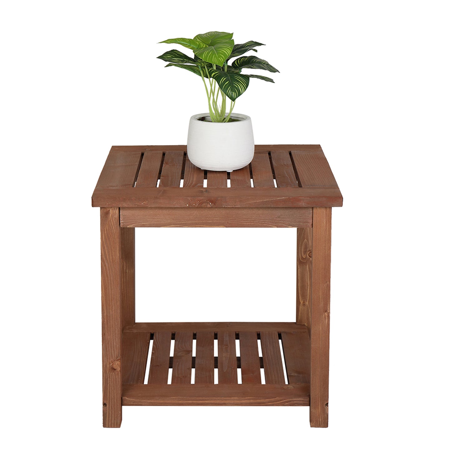Square Wood Side Table Carbonized Color