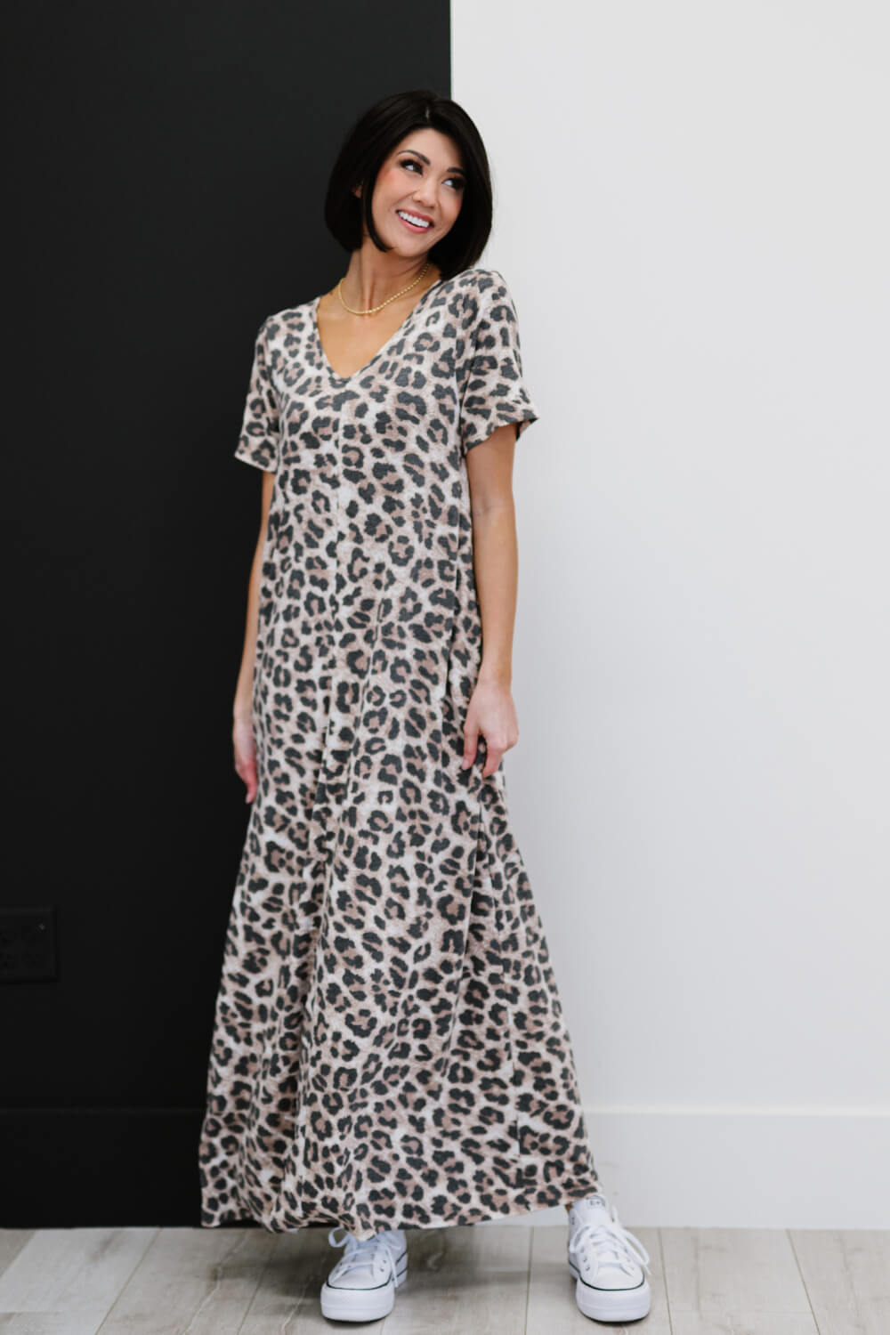 Zenana Born to be Wild Full Size Run Leopard Print Maxi Dress