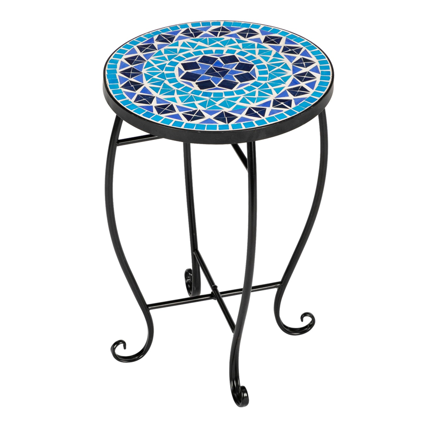 Inlaid With Diamond-Colored Sea Mosaics With Round Terrace Bistro Tables