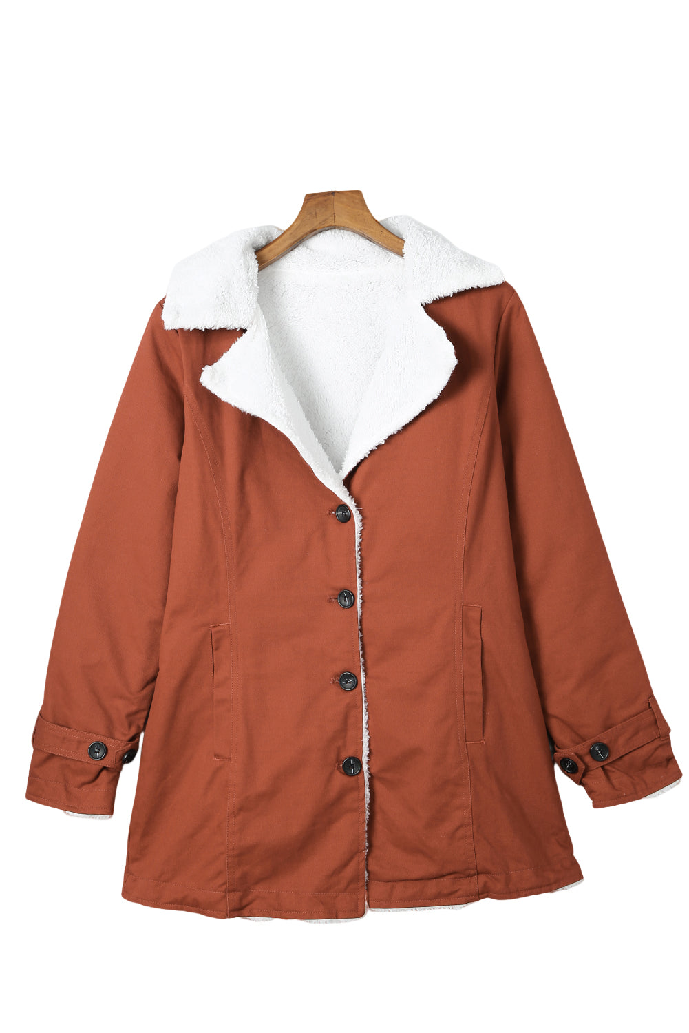 Turn-Down Collar Sherpa Coat