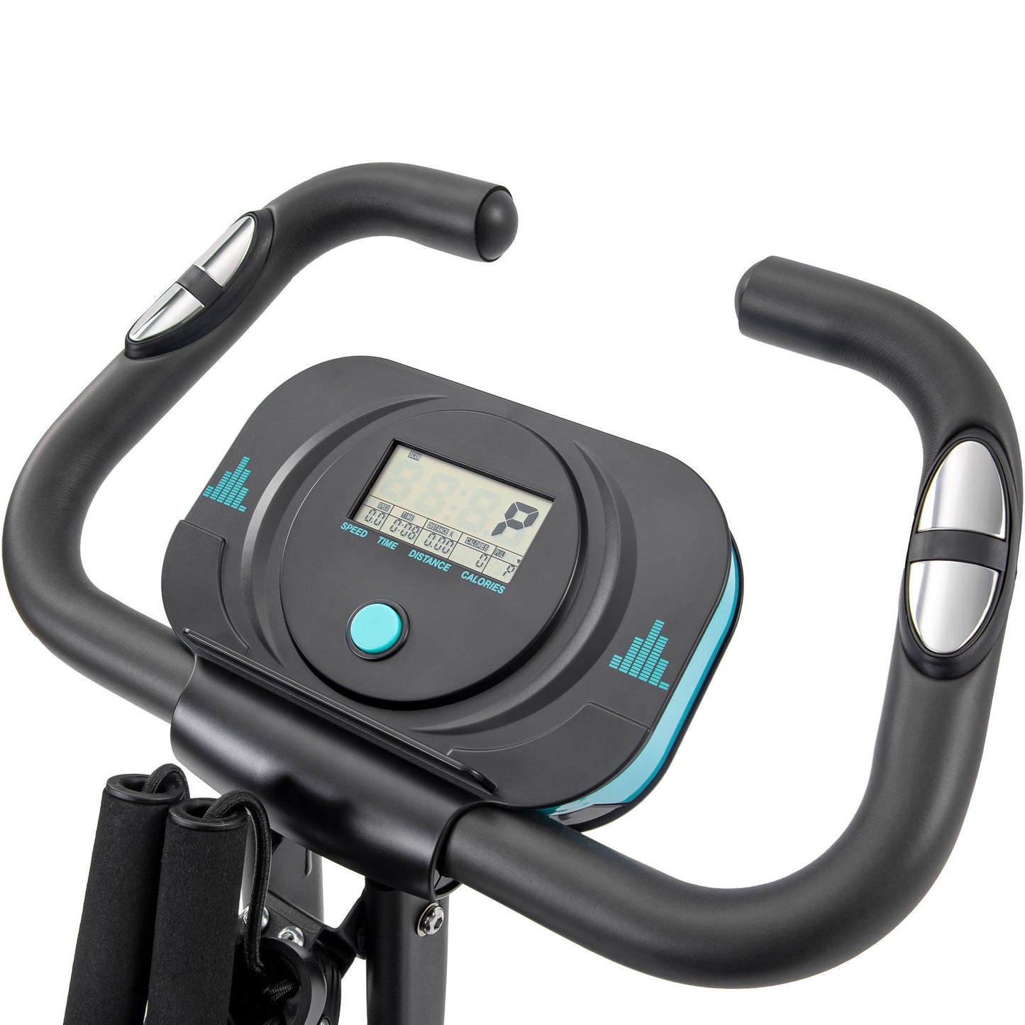 Folding Exercise Bike, Fitness Upright and Recumbent X-Bike with 10-Level Adjustable