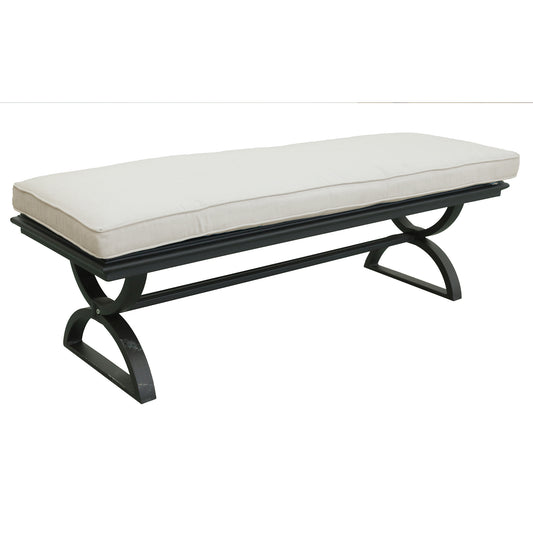 Patio Outdoor Aluminum Dining Bench with Cushion