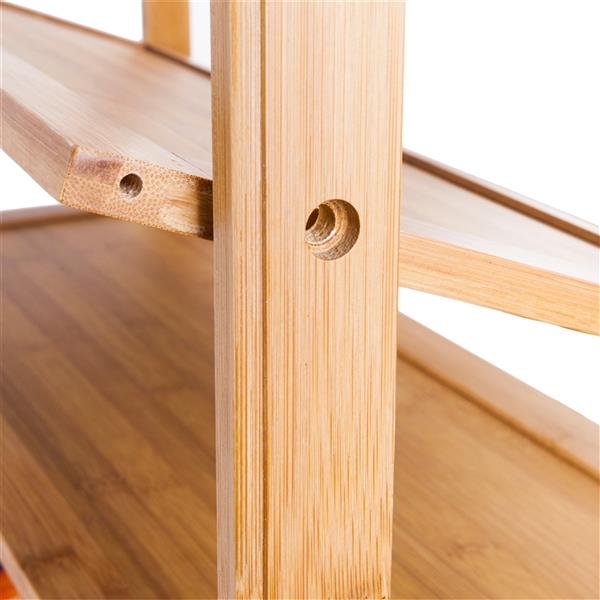 6-layer Portable Bamboo Splint Multi-function Shoe Rack Wood