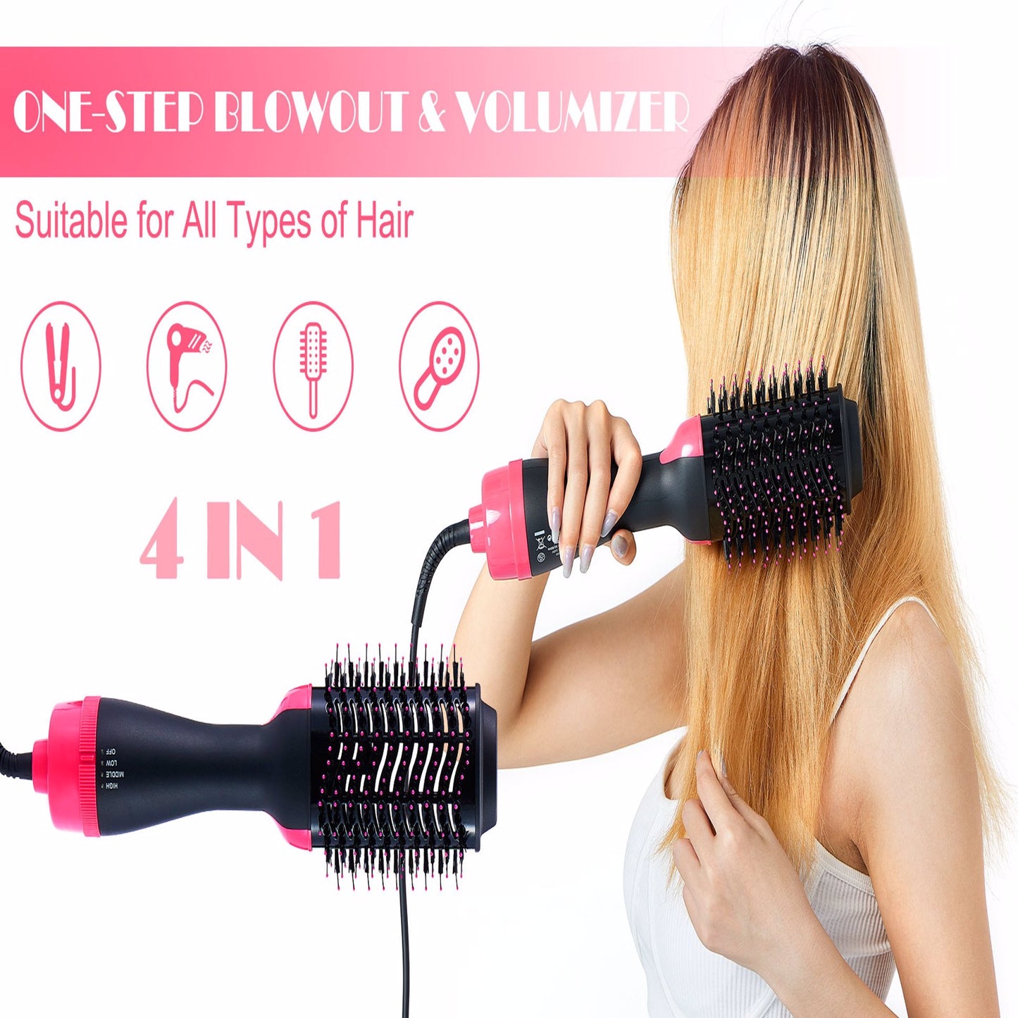 Hair Dryer Brush Volumizer for Drying & Straightening