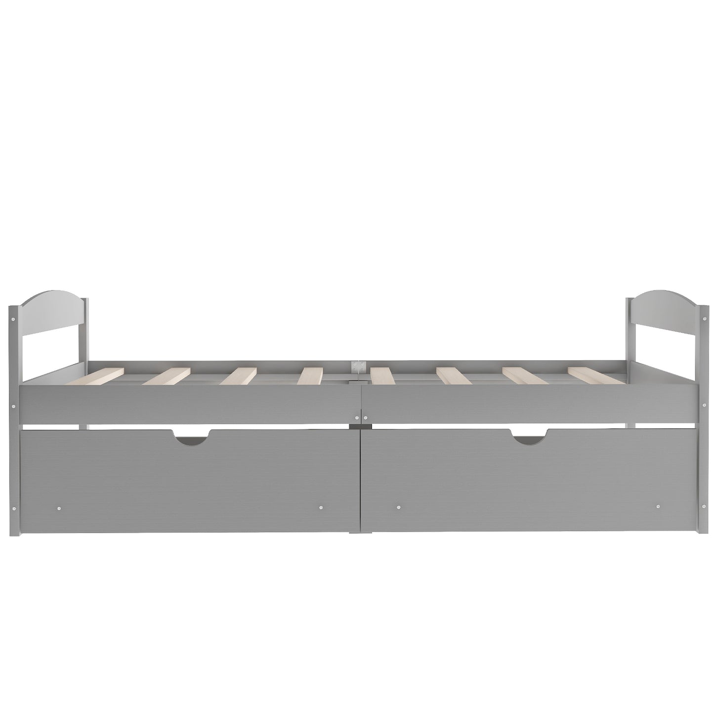 Twin size platform bed, with two drawers, gray （New）
